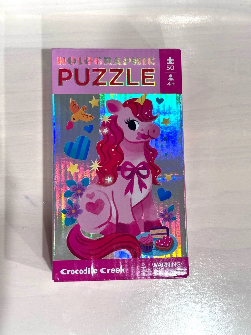 Crocodile Creek Holographic Unicorn Puzzle 50 Pc NWT